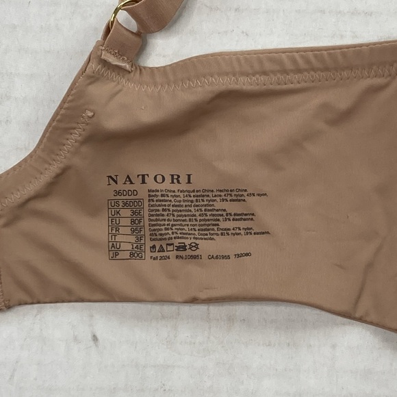 🆕 NATORI Pure Luxe Full UW T-Shirt Bra 36DDD Tan Dark Beige #732080 - Picture 6 of 6